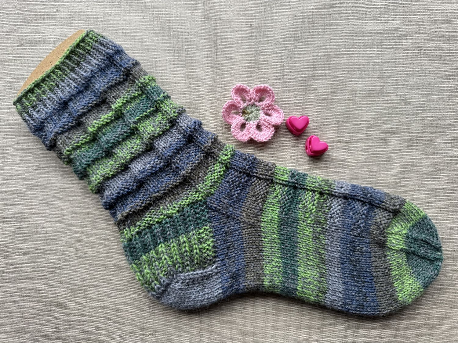 Handgestrickte Socken Waldsee, Größe 44/45