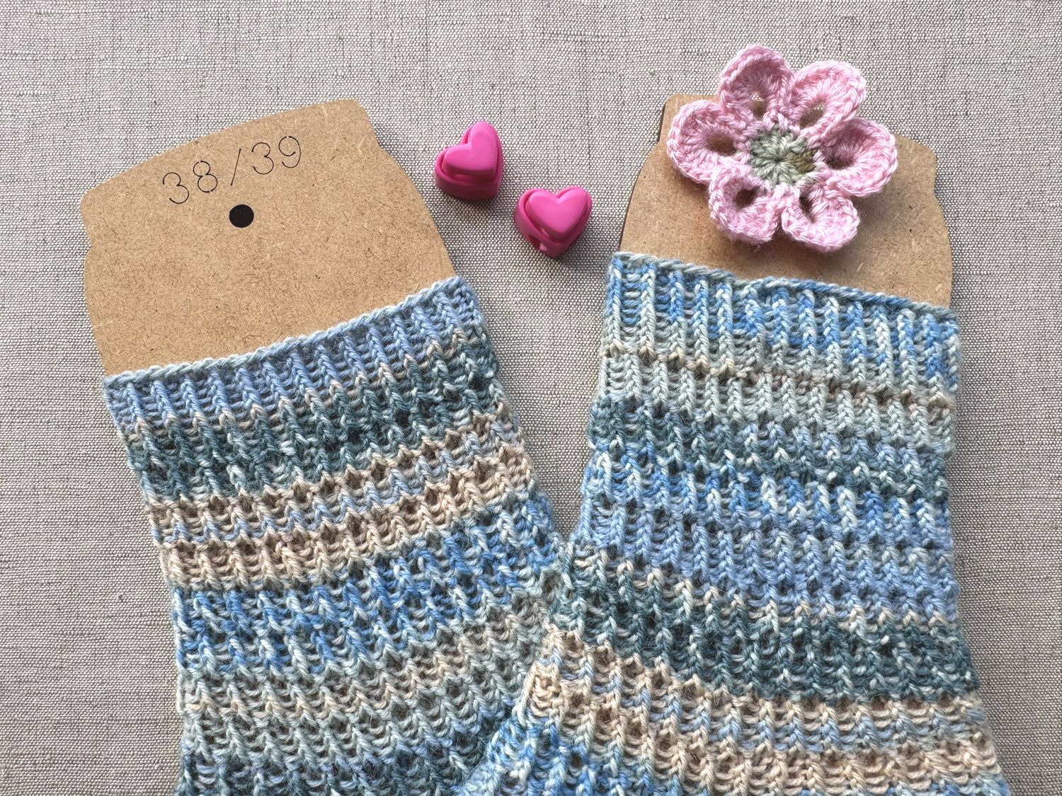 Detailaufnahme des Strickmusters am Schaft